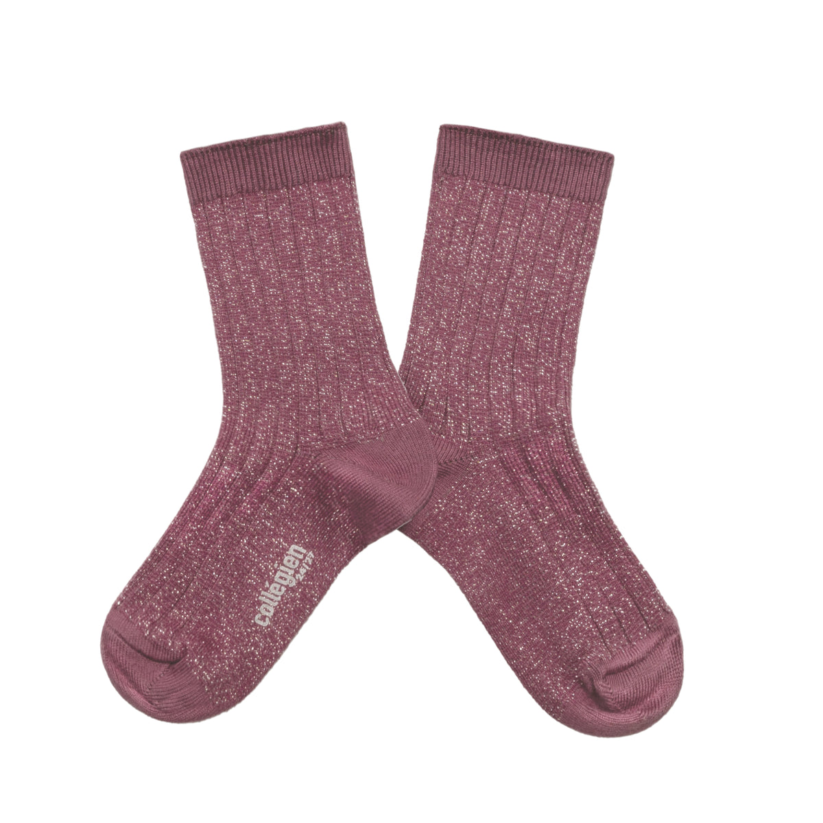 Chaussettes pailletées Victoire - Raisin Rose