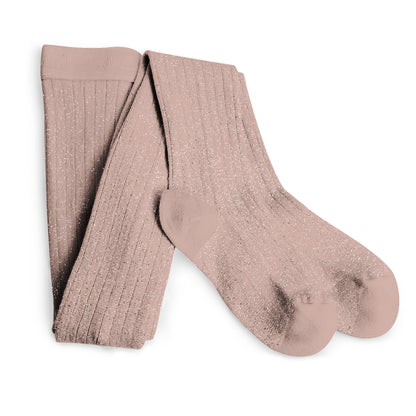 Collants à paillettes Amélie – Vieux rose