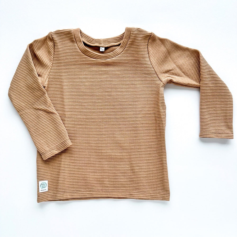 Waffle knit long-sleeve shirt