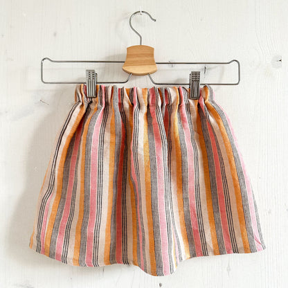 Leinenrock Stripes pink/orange