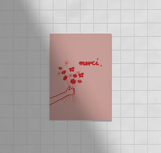 Postkarte Merci
