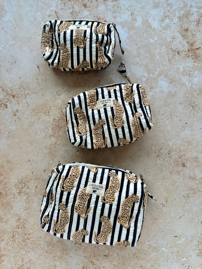 Leopard Print Toiletry Bag Black & White