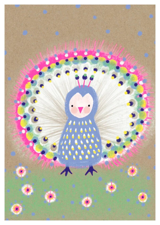 Postkarte Spring Pfau