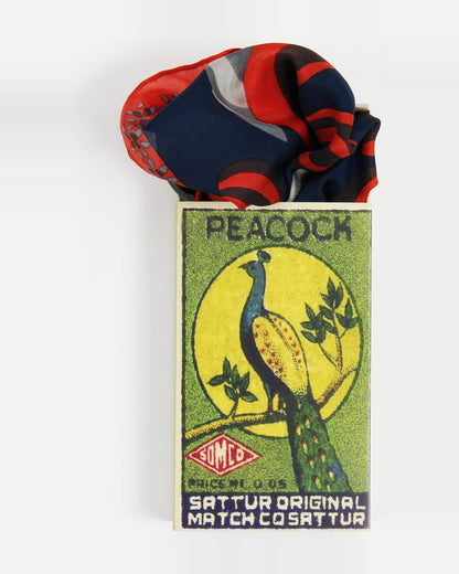 Silk scarf Birdy orange