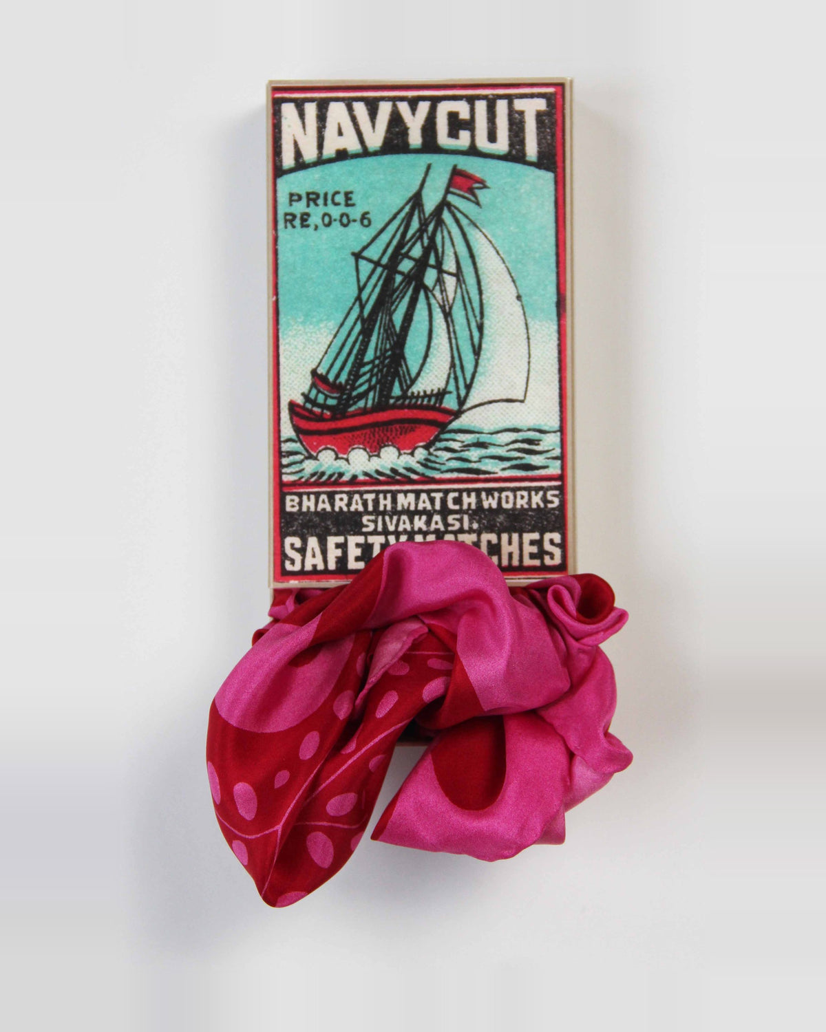Foulard en soie Peace and Love Fuchsia