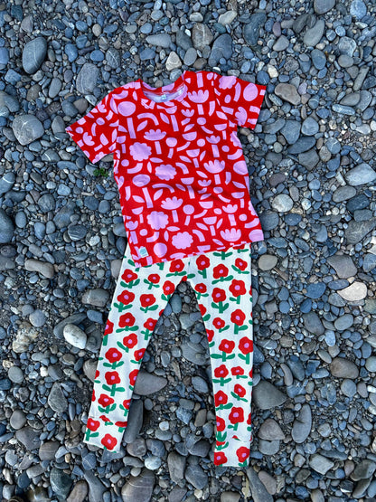 T-Shirt Flowers Koralle/Rosa