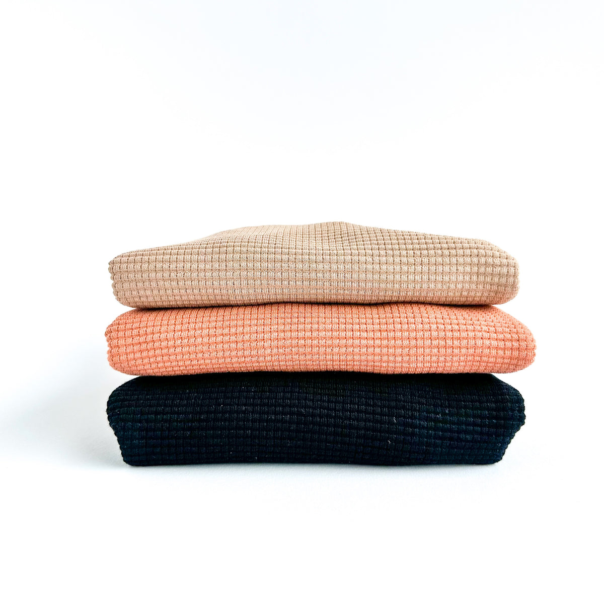 Waffle knit long-sleeve shirt