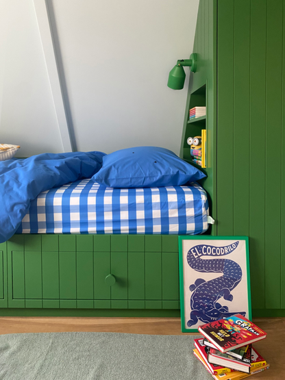 Fixleintuch gingham cobalt blue